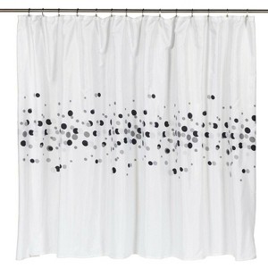 Carnation Home Fashions Premium Quality "Dots" Fabric Shower Curtain - Multi 70" x 84" - 1 of 3