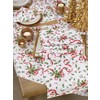 Saro Lifestyle Holly and Ribbon Christmas Table Napkins (Set of 12), 20", Multicolored - 4 of 4
