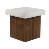 MAYEERTY 1 Pack Square Side Table, Faux Stone & Wood Texture End Table for Indoor Outdoor Living Room, Patio, Bedroom - 2 of 4