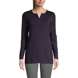 Lands' End Women's Cotton Polyester Long Sleeve Tunic with Pockets - 1 of 2