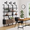 Nathan James 72.5" Set of 3 Theo Bookshelf with Doors Matte Black - 2 of 4