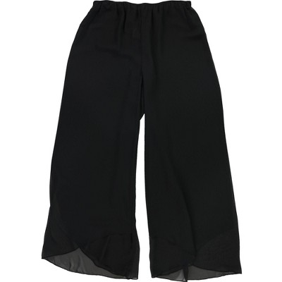 Alex Evenings Womens Sheer Elastic Waist Gaucho Dress Pants