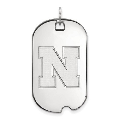 Black Bow Jewelry 14k White Gold Nebraska Cornhuskers NCAA Large Pendant