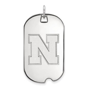 Black Bow Jewelry 14k White Gold Nebraska Cornhuskers NCAA Large Pendant - 1 of 3