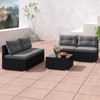 Tangkula Set Of 5 Rattan Sofa Set Outdoor Wicker Furniture Set w/Seat & Back Cushions Square Coffee Table Patio Sectional Sofa Set Gray - 4 of 4