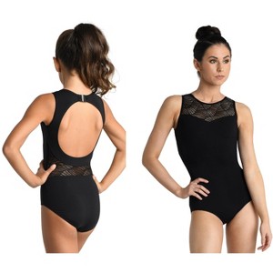 Women's Leotard Danz N Motion 19101A Open Back Lace Leotard Ballet Jazz Modern - 1 of 4