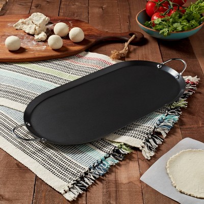 Infuse 15.75" Oval Nonstick Carbon Steel Comal Griddle Pan