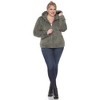 Plus Size Hooded High Pile Fleece Jacket - White Mark - 4 of 4