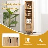 Munora 4-Tier Slim Rattan Storage Cabinet - 3 Open Cubbies + 1 Door Cabinet with 12-Position Adjustable Shelf - 54"H for Small Spaces - 3 of 4