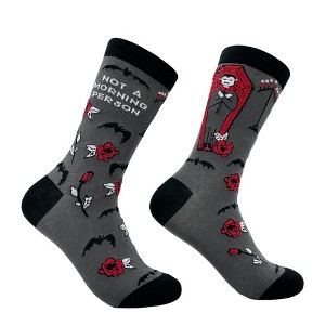 Crazy Dog T-Shirts Women's Not A Morning Person Socks Funny Sarcastic Vampire Graphic Footwear - 1 of 4