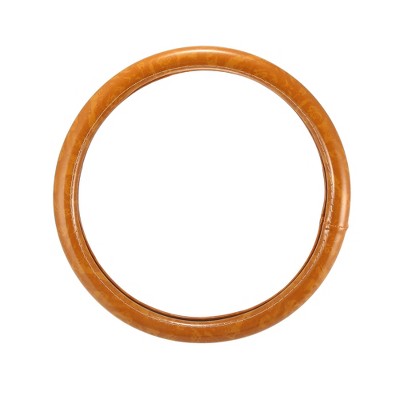Unique Bargains 15 Inch Anti Slip Steering Wheel Grip Cover for Car Sedan SUV Wood Grain Khaki