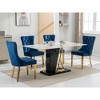 Contemporary Velvet Upholstered Dining Chair with Stainless Steel Plating Legs - 4 of 4