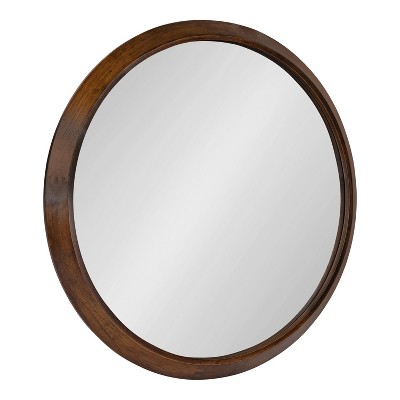 24" x 2" Uldrich Wood Framed Decorative Wall Mirror Walnut Brown - Kate & Laurel All Things Decor