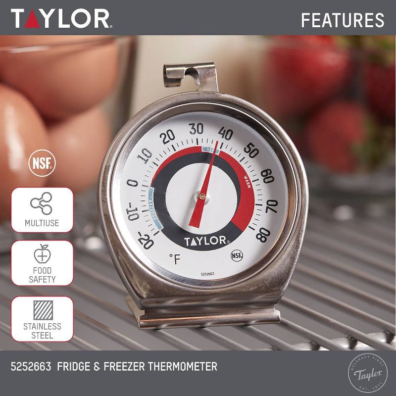 Taylor Refrigerator and Freezer Analog Dial Thermometer, 4 of 6