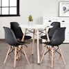 Costway Set of 4 Plastic Hollow Out Chair Mid Century Modern Wood-Leg Seat - 2 of 4