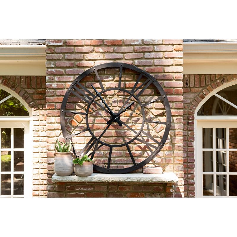 47&#34; Round Mid-Century Modern Metal Clock Rust - Storied Home, 3 of 7