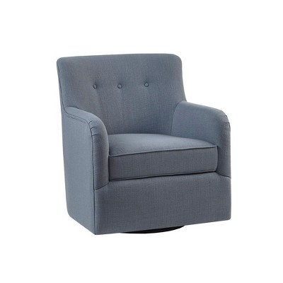 NicBex Polyester Swivel Accent Chair,Upholstered Swivel Living Room Chairs with Button Tufted Back and Round Arms,Accent Chairs for Living Room