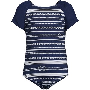 Lands' End Kids Cap Sleeve Portrait One Piece Swimsuit - 1 of 3