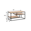 Okak Modern Minimal Floating Shelf Coffee Table with MDF Top, Sleek Design for Urban Living Rooms - 4 of 4