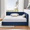 CAVINAS Full Size Velvet Upholstered Daybed Bed Frame with Comfortable Backrest & Armrest,No Box Spring Needed - 4 of 4