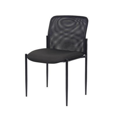 Black Mesh and Metal Stackable Guest Chair