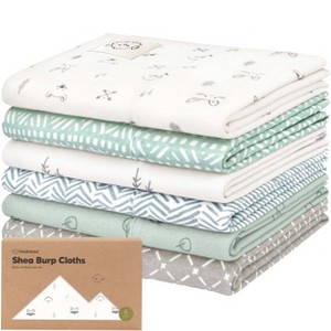 6pk Shea Baby Burp Cloths for Baby Boys and Girls, Organic Burping Cloths for Babies, Newborn - 1 of 4