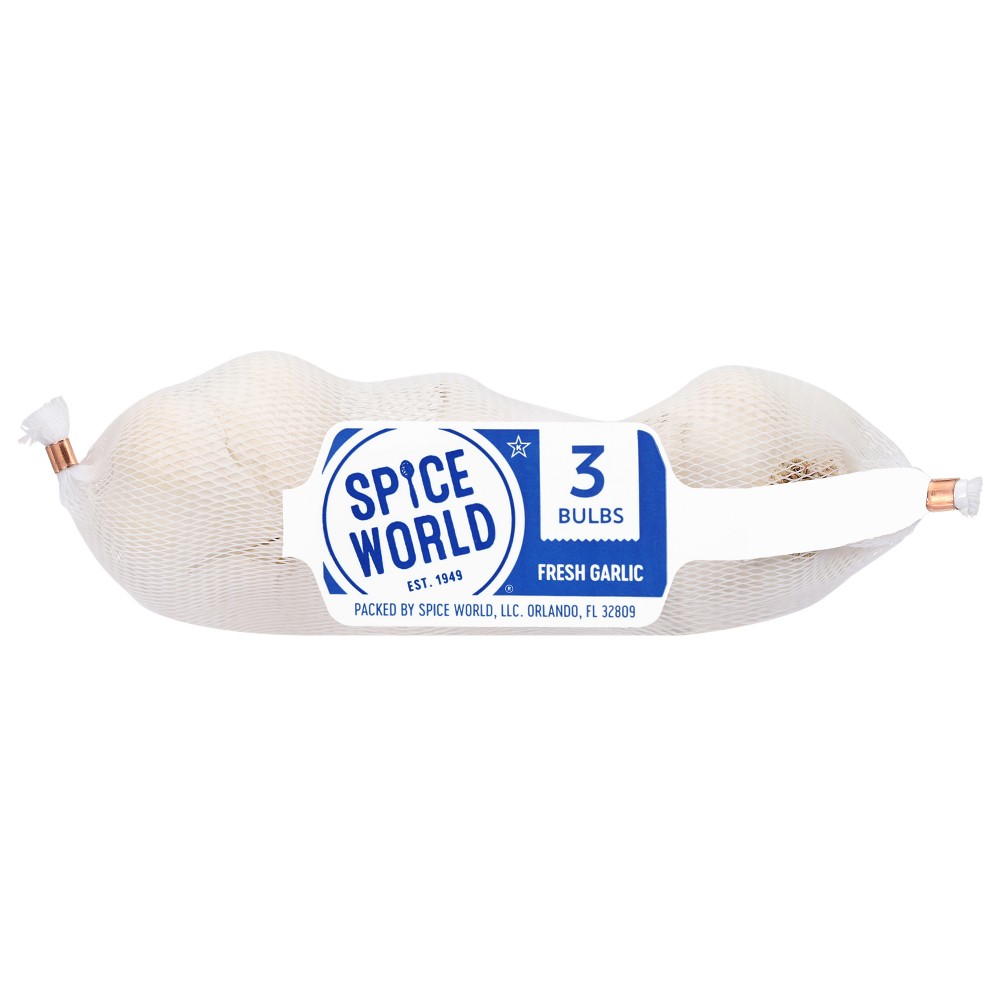 Spice World Fresh Whole Garlic - 3ct Bag