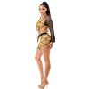 Slickblue Women's Crochet Two-Piece Set with Sunflower Motif, Long Sleeve Top & Adjustable Skirt, White/Black, Size S-L - 3 of 4