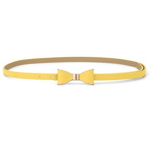 Allegra K Women's Skinny Waist Belt Metal Bow-knot No Buckle Thin Belt 1 Pc - 1 of 4