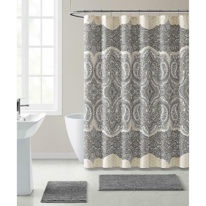 Kate Aurora French Chateau Paisley Chic Premium Fabric Shower Curtain, 1 of 2