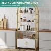 COUCHETA 71.5'' Tall 4-Tier Arched Bookshelf with Doors, Industrial Style,  Industrial with Studry Metal Frame and Open Shelves - 4 of 4