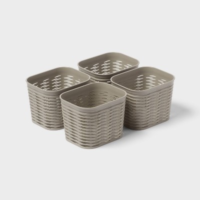 4pk Wave Decorative Basket Mini Gray - Brightroom™