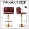 QingMoon Swivel Bar Stools, Adjustable Seat Height Counter Chairs Set of 2 with Footrest, PU Upholstered and Rivet Decoration for Pub, Kitchen Island - 4 of 4