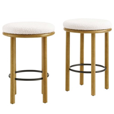 Modway Fable Boucle Fabric Counter Stools - Set of 2