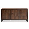 Neil Wood and Metal Dining Room Buffet Brown/Black - Baxton Studio: Modern Storage Console with Shelves - image 3 of 4