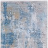 Blue Gold and Gray Abstract Power Loom Area Rug With Fringe - 4 of 4