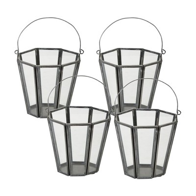 Melrose Iron Candle Holder Bucket (Set of 4)