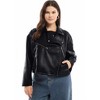 June + Vie by Roaman's Cropped Faux Leather Moto Jacket - 4 of 4