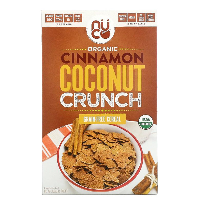 NUCO Organic Cinnamon Coconut Crunch, Grain-Free Cereal, 10.58 oz (300 g), 1 of 3