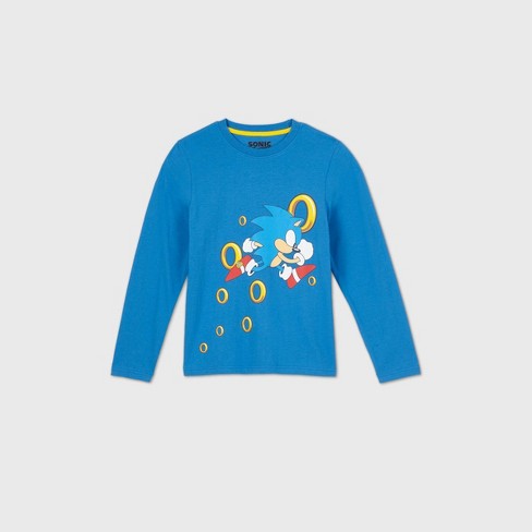 Boys Sonic The Hedgehog Graphic T Shirt Blue Target - dino shirt for 30 boy shirts roblox