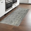8' Gray And Charcoal Medallion Runner Rug - 2 of 4