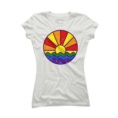 Design By Humans Summer LGBTQIA+ Pride Sunset Ocean By krobilad T-Shirt