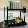 LunaLulinlk Dish Drying Rack, 2-Tier Stainless Steel Dish Racks, Dish Drainer for Kitchen Counter, Black, X-Large - 3 of 4