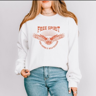 Simply Sage Market Free Spirit Distressed Eagle Sweatshirt