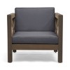 Modern Patio Arm Chair,High-quality Patio Chair With Cross-back Acacia Wood Frame,Patio Chairs With Traditional Slatted Seating-Maison Boucle - 3 of 4