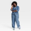 Women's Long Sleeve Relaxed Denim Button-Down Shirt - Universal Thread™ Medium Wash - 3 of 3