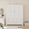 Buenhomino White Freestanding Modular Wardrobe Combo Armoires Closet,DIY Closet System with Wood Storage Drawers and Hanging Rods - 4 of 4