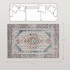Vintage Area Rug, Machine Washable Non-Slip Floor Carpet for Living Room, Bedroom, Dining Room, Brown and Blue - 3 of 4