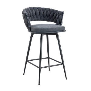 Infurnic Patio Counter and Bar Stools Soft 2 Sets, Suitable for Restaurant and Bar Use, Casual Seating in Living Room, Dark Gray, 20.4"*15"*34.6" - 1 of 4