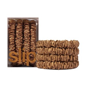 Slip 4 Pack Silk Skinny Scrunchies 100% Mulberry Silk, Anti-Crease, Gentle on Hair, stylish & Durable, Ideal for All Hair Types - 1 of 4